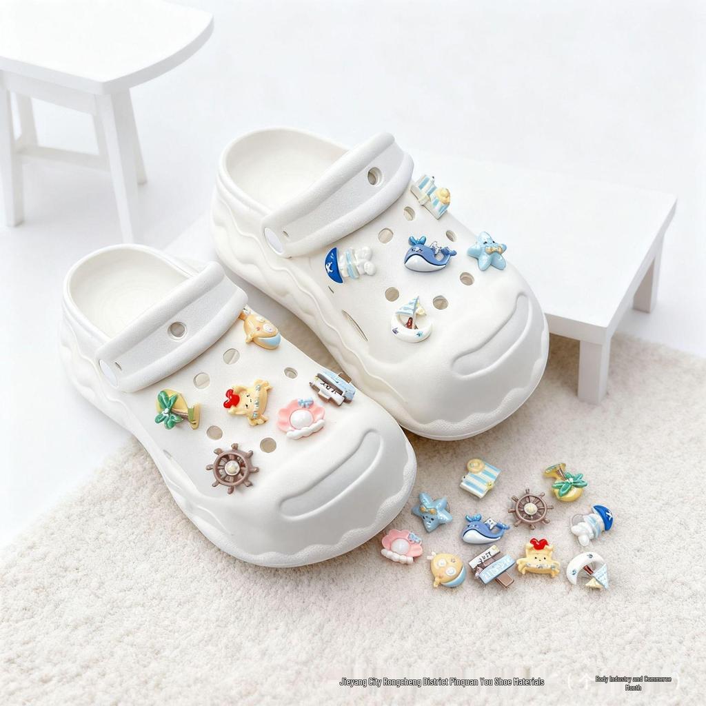Ocean-Themed 3D Cartoon Clog Charms Set for DIY Shoe Decoration