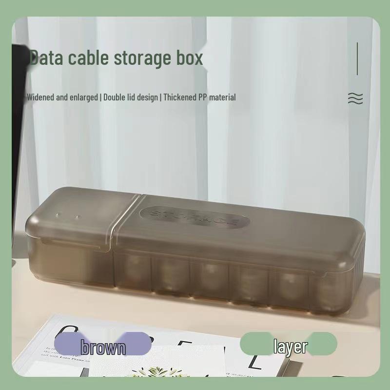 Desktop Cable Organizer with Lid – Cord, Charger, and Power Cable Storage Box