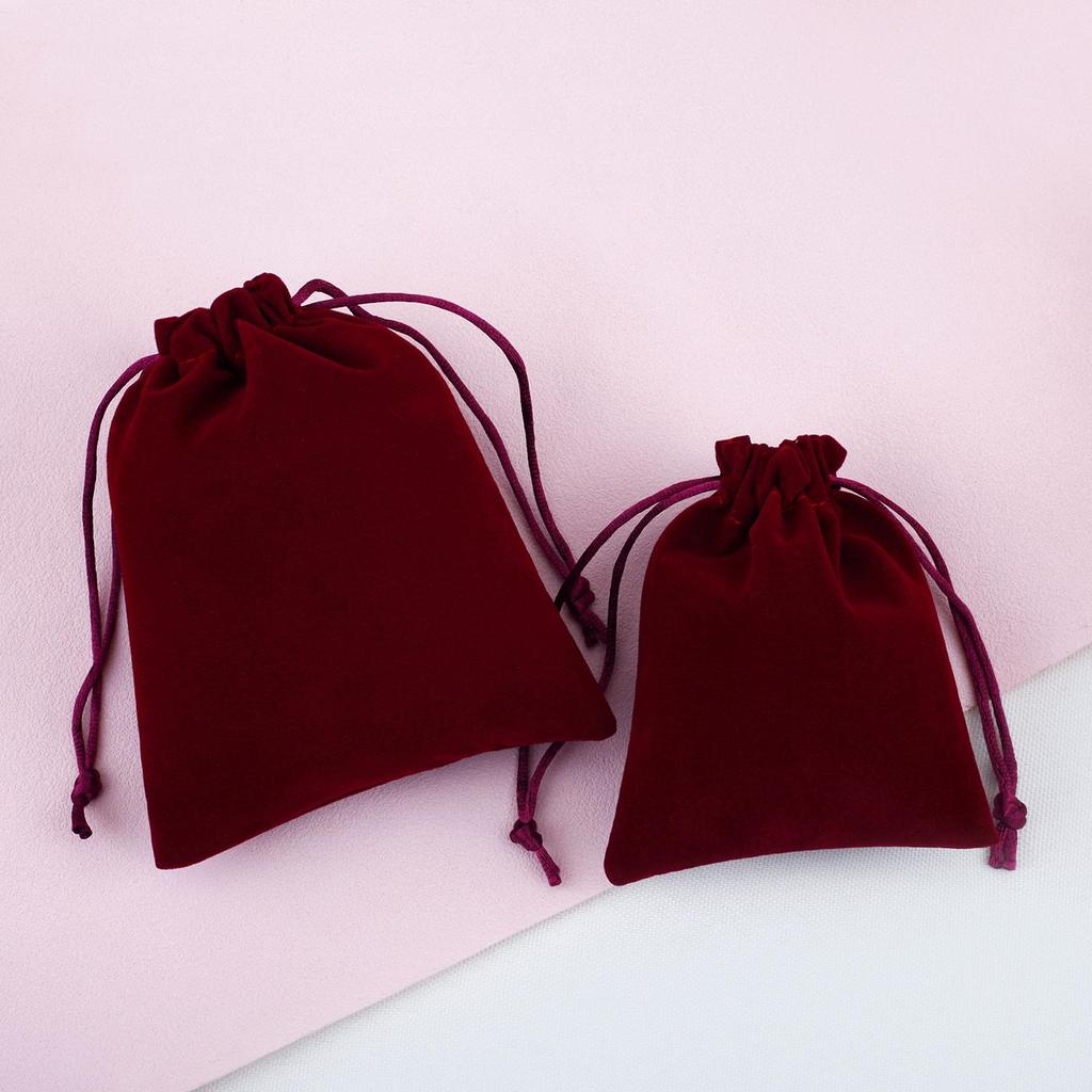 Velvet Drawstring Bag for Jewelry, Earphones, Coins, and Cosmetics Storage