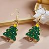 Festive Drip Oil Santa Claus, Christmas Tree & Reindeer Earrings - Cute & Fashionable Ear Jewelry with Hooks