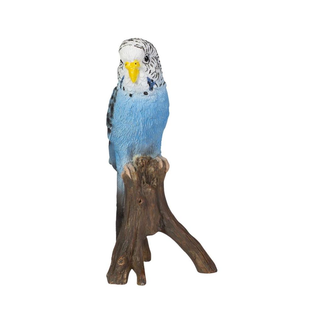 Woobia Mini Budgerigar, Blue, 6.5 X 5 X 10.6 Cm, Figurine, Ornament, Animal, Garden Decoration, Bird, H14262-1B