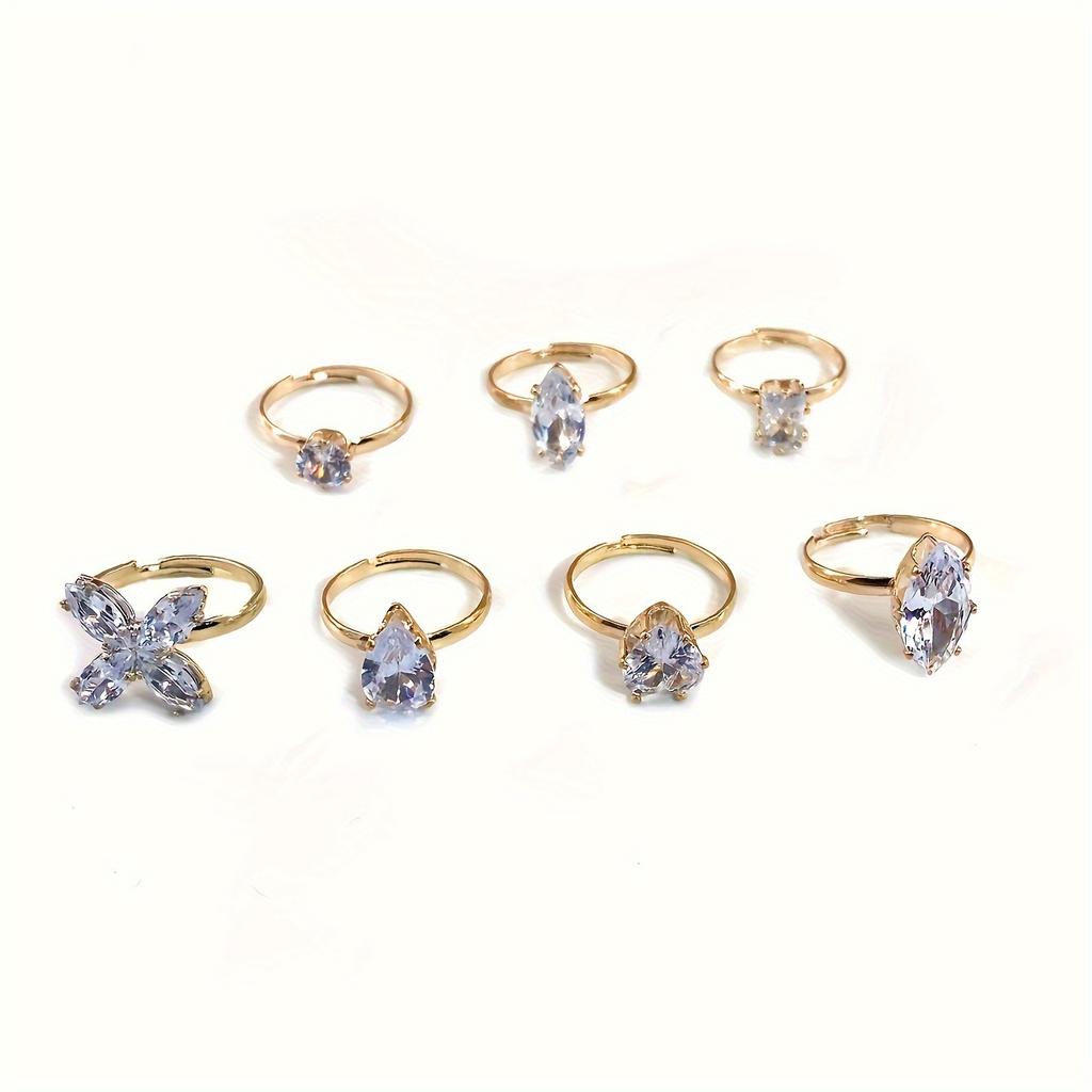 Sparkling Rhinestone Heart-shaped Water Drop Flower Shaped Foot Ring Charming Women's Summer Beach Party Vacation Foot Zircon