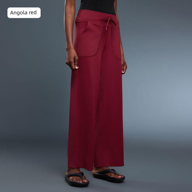 

Lu Same Style Zero Sense Work Clothing Straight-leg Loose Pants Women s Fall and Winter High Waist Dance Yoga Pants Fitness Casual Sports Pants Angola red XL