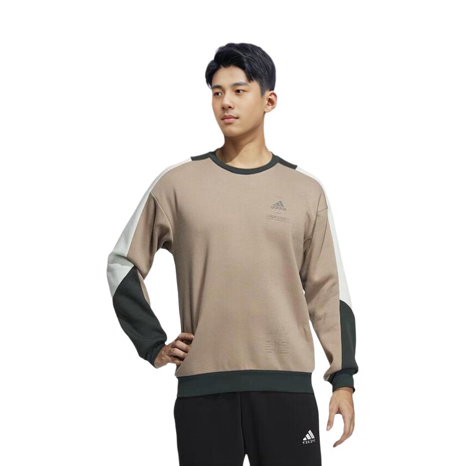 adidas Sweatshirts Men's Khaki Crew Neck Moderate Regular HN9024