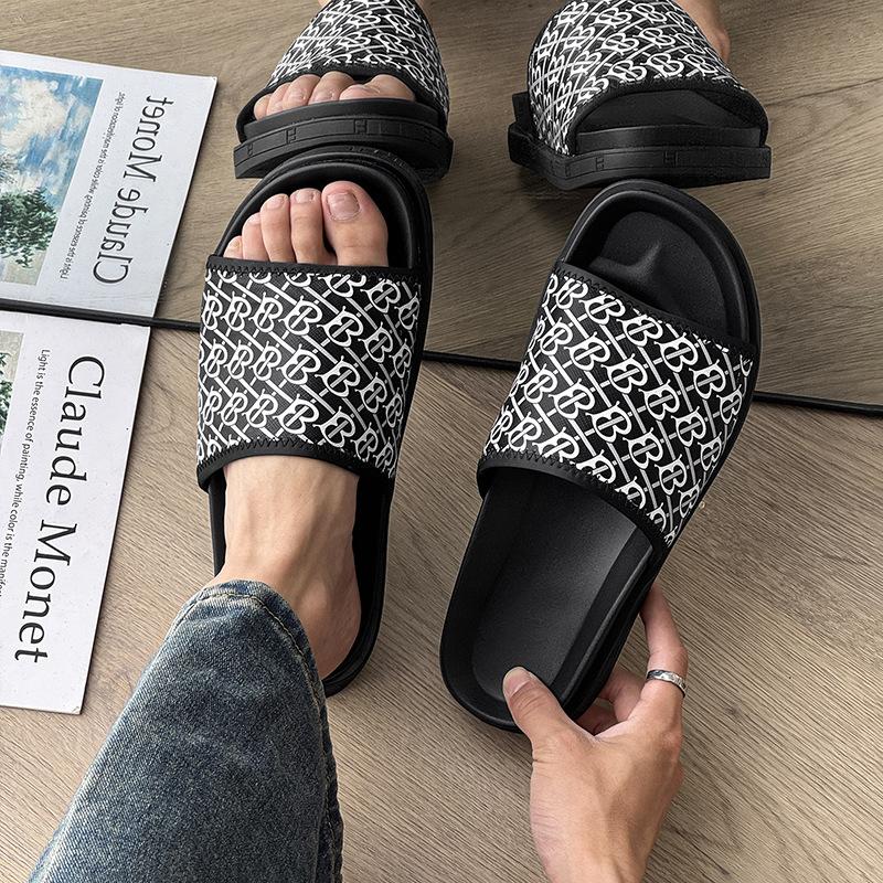 Trend one-word drag men's summer new non-slip comfortable outer wear fashion casual beach shoes 371267-J