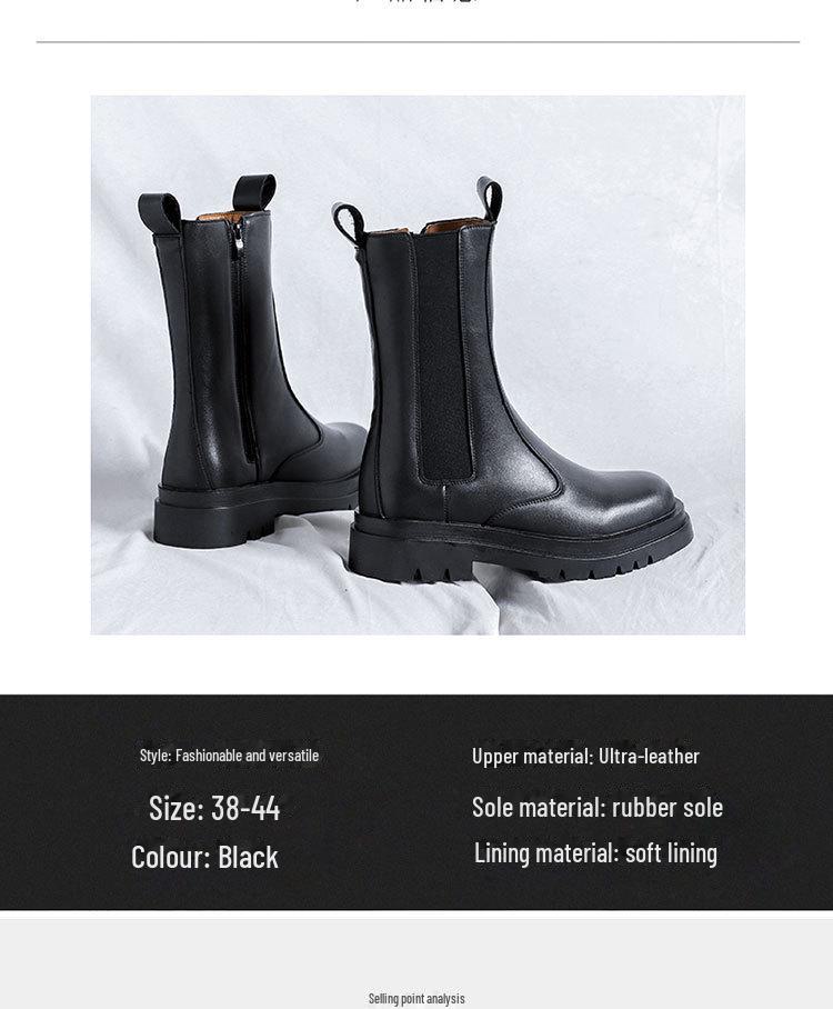 Pánské módní kotníkové boty s kulatou špičkou a vysokým svrškem 70181-R podzim 2024