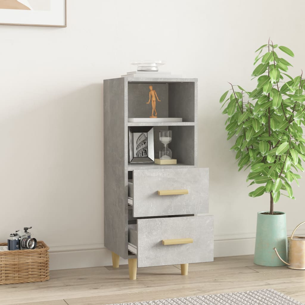 Sideboard Concrete Grey 34.5x34x90 cm Engineered Wood