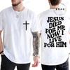 Letní pánská trička Pohodlná s kulatým výstřihem Krátký rukáv Ležérní tričko Křesťanský Ježíš Biblický verš Potisk Pánská módní trička