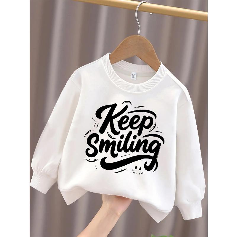 European sizes Fashionable Round-Neck Sweatshirt for Kids 110 белый