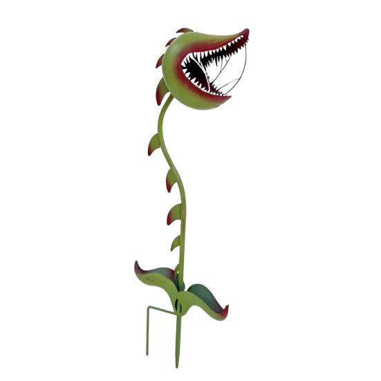 Carnivorous Plant Garden Stake, Metal Flytrap Plant Sculpture, Whimsical Yard Art Stake, Outdoor Decor for Lawn Patio Walkway Flower Bed Porch