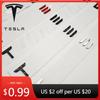 Naklejka Samochodowa Tesla Litery 3D ABS Logo Tesli Węgiel Chrom Czarny Czerwony Odznaka Naklejki na Tylny Bagażnik Samochodu Dla Tesli Model 3 Y X S Tył D