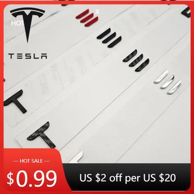 Autoaufkleber 3D ABS Buchstaben Tesla Logo Carbon Chrom Schwarz Rot Abzeichen Auto Heckklappenaufkleber Für Tesla Model 3 Y X S Hinten D