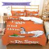 Green Eggs and Ham Pattern Bedding,Quilt Set Quilt Cover Pillowcase Home Birthday Gift (1 * duvet cover + 2 * pillowcase, without core)