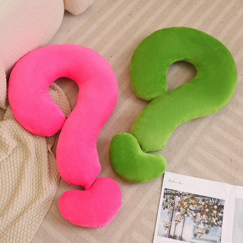 Mark Neck Question Pillow Plush Toy Cartoon Stuffed Doll Cute Decorative Cushion
