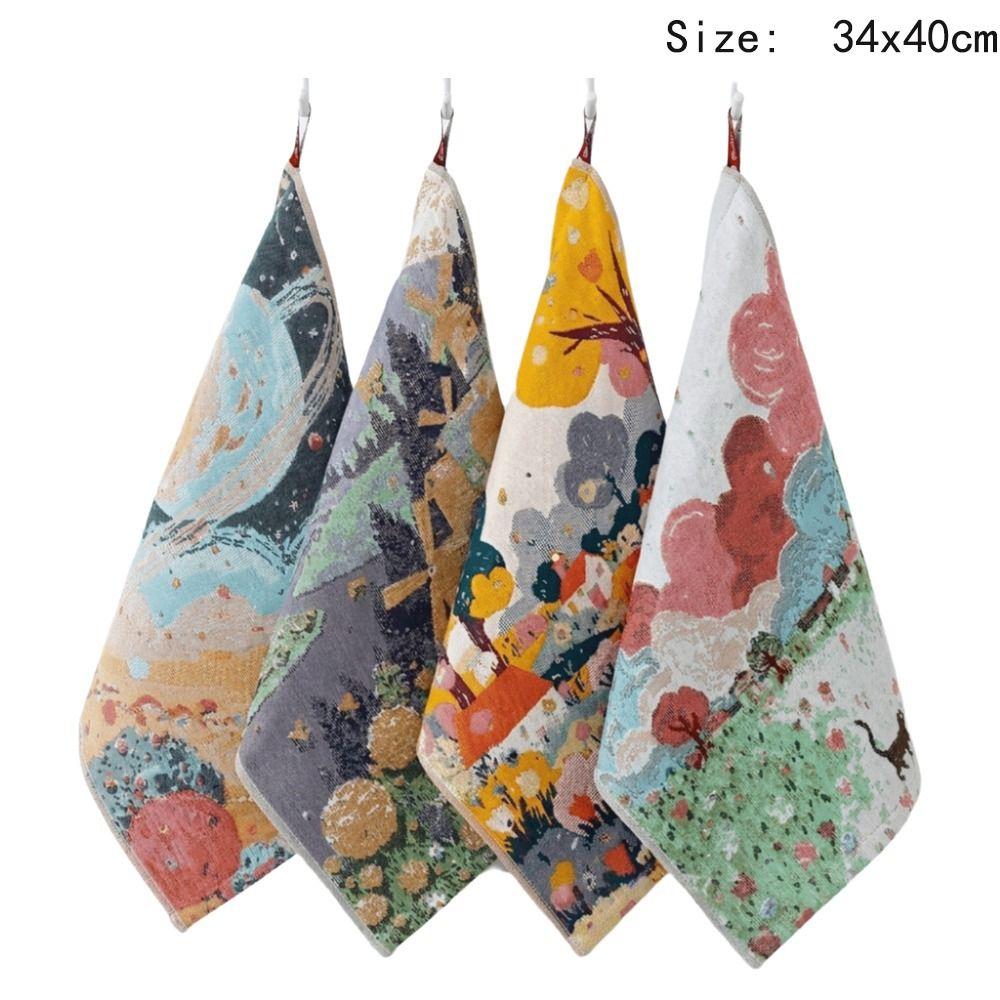 Quick Dry Kitchen Towel 4 Layer Cotton Gauze Pure Cotton Dish Cloth Tea Towel  Home Restaurant