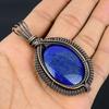 Lapis Lazuli Pendant Handmade Gemstone Jewelry, 999 Copper Wire Wrapped Pendant ,Unique Design Jewelry Pendant