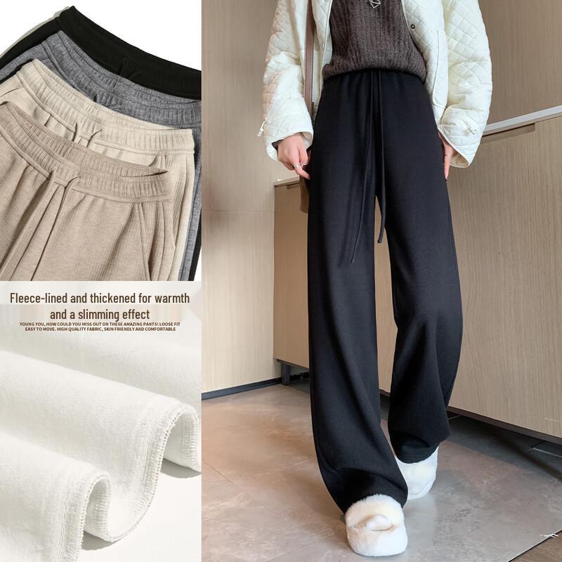 Women's Fleece-Lined High-Waist Wide-Leg Pants