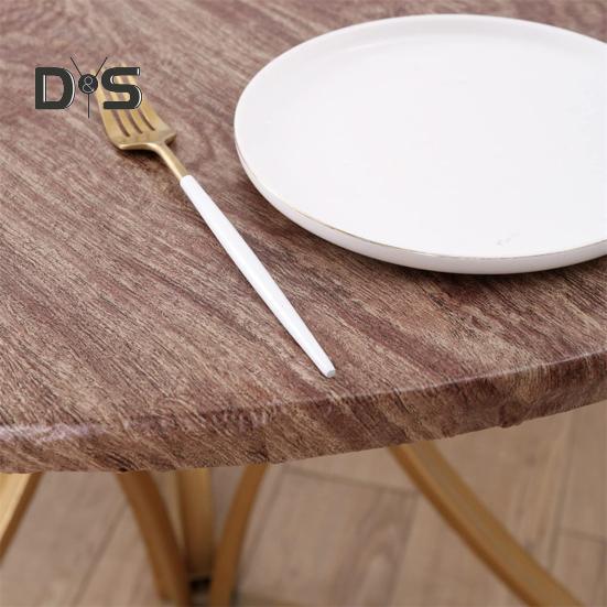 Copritavolo Rotondo Elasticizzato Impermeabile Antimacchia Tovaglia con Bordi Elastici Motivo Grana Legno Copritavolo Rustico per Festa Vacanza Casa Fattoria