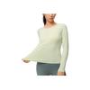 SAUCONY Solid Color Round Neck Pullover Long Sleeve T-Shirt Women Tops Milk-Yellow Green SC1249004C-GE04