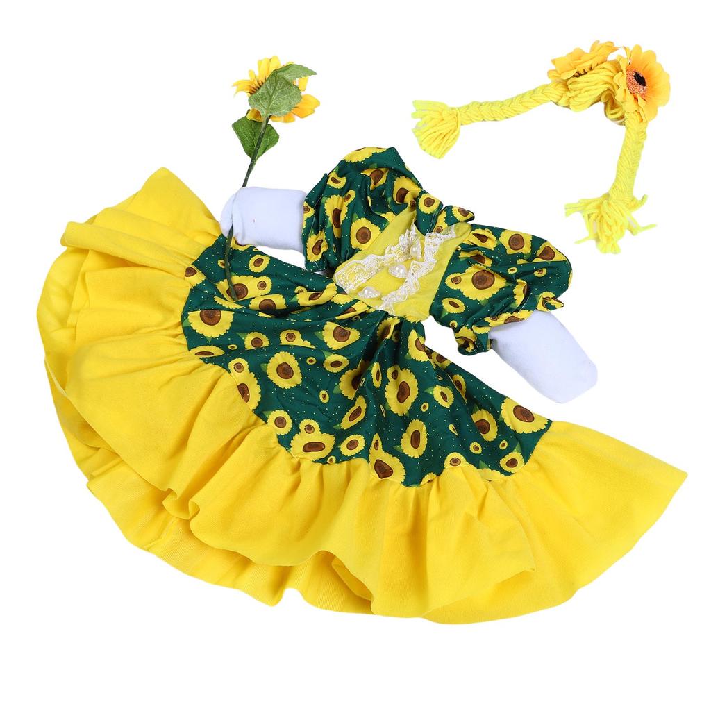 Sunflower Goose Outfit Unique Fade Proof Machine Washable Goose Statue Costume with Wig for Decoration