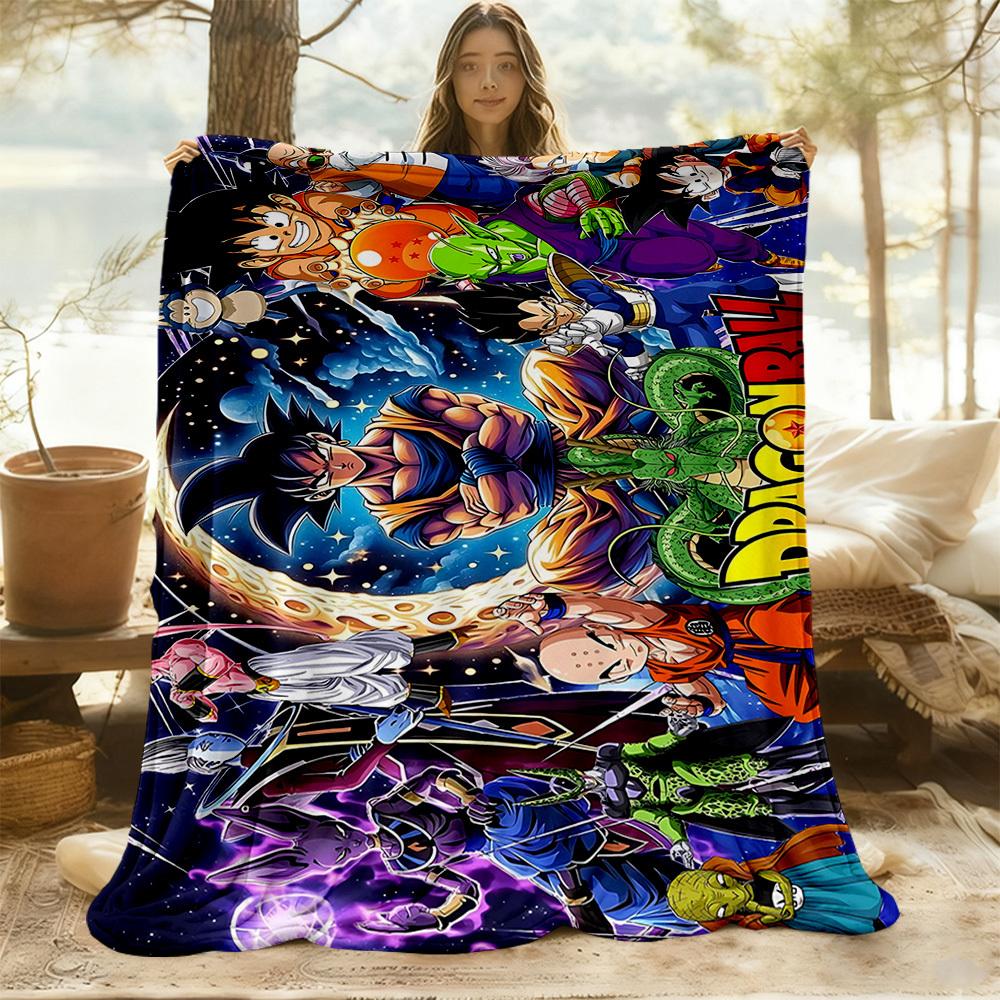 1PC Dragon Ball Heroes Outdoor Flannel Throw Blanket - HD Printed Lightweight Soft Warm All-Season Blanket for Sofa, Bed, Travel, Camping 092
