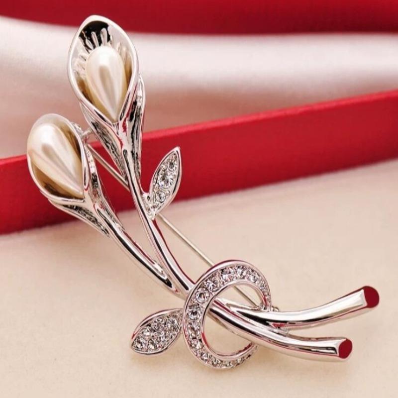Rose Flower Brooches Rhinestone Brooch for Women Suit Pins Fashion Clothing Wedding Jewelry Accesorios Mujer Gifts