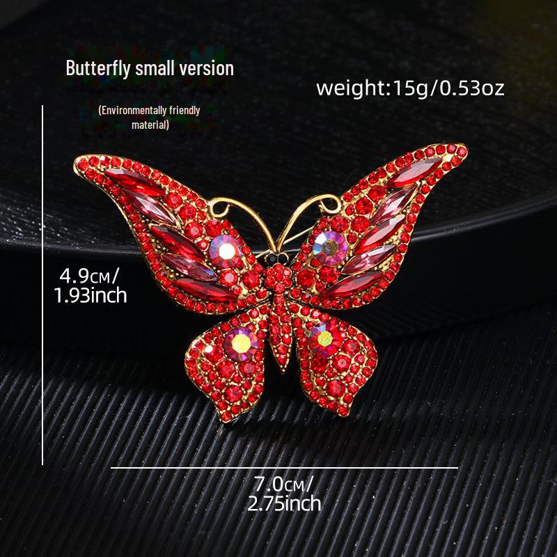Ekologická luxusní vintage brož s krystalovým diamantovým motýlem pro ženy - Módní hmyzí doplněk