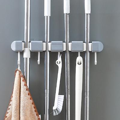 Multi Functional Mop Clip For Household Bathroom, Wall Mounted Without Punching Hooks, Snap Fasteners, Fixed Broom Storage