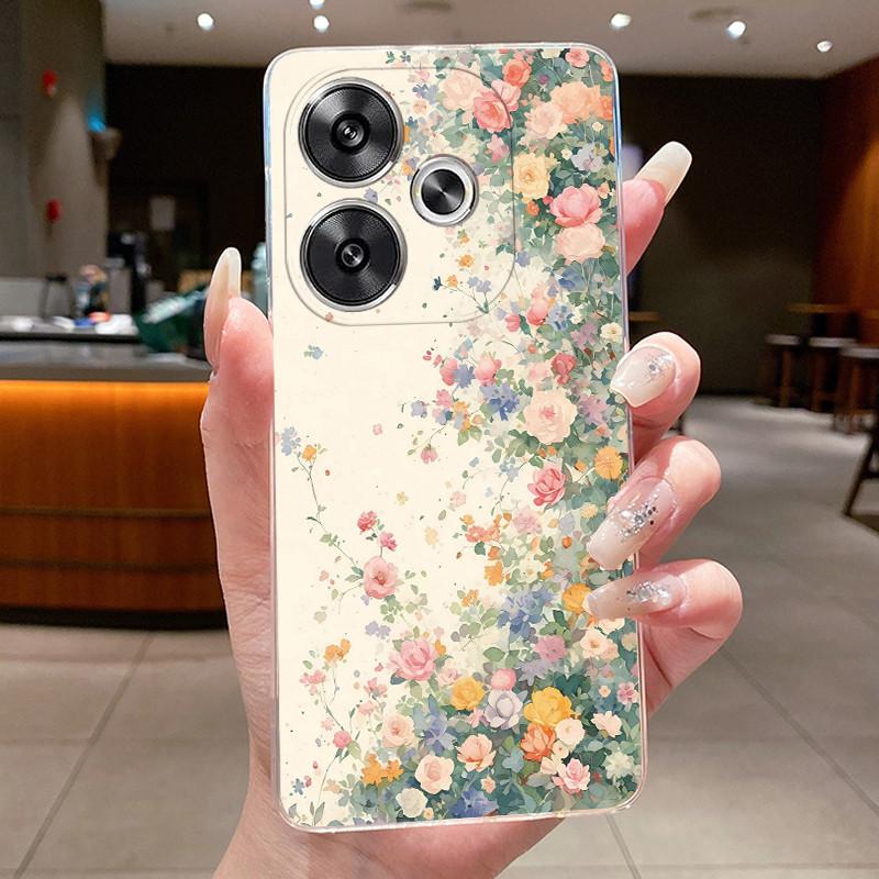 For Xiaomi Poco F6 5G Case Clear Luxury Fashion Butterfly Flower Soft Silicone TPU Casing For Redmi Turbo 3 PocoF6 5G Phone Case