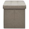 Foldable Storage Bench with Storage Space Taupe Linen Look