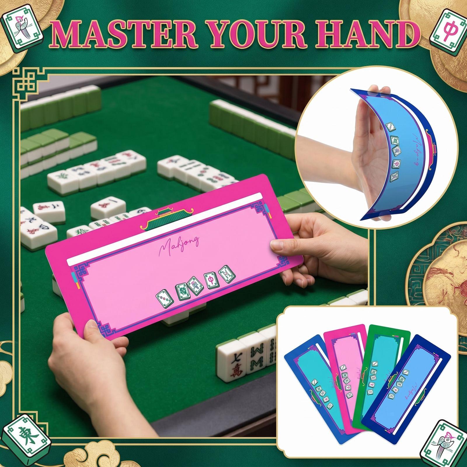 4pcs Mahjong Card Guide Mahjong Line Finder Cards For Beginners Portable Mahjong Helper For Travel One Size
