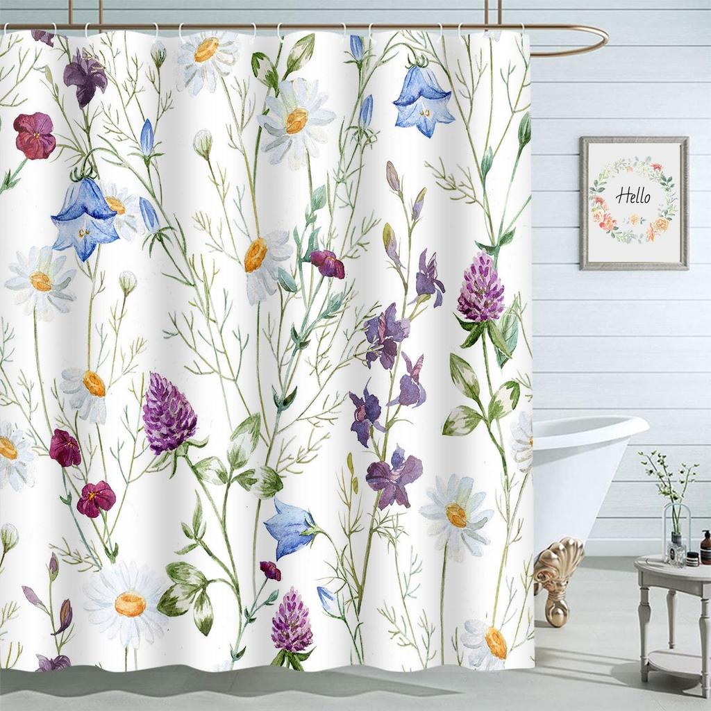 Colorful Circle Art Rainbow Shower Curtains Bathroom Curtain Waterproof with Hooks 72x72 Inch for Men Women Boys Girls
