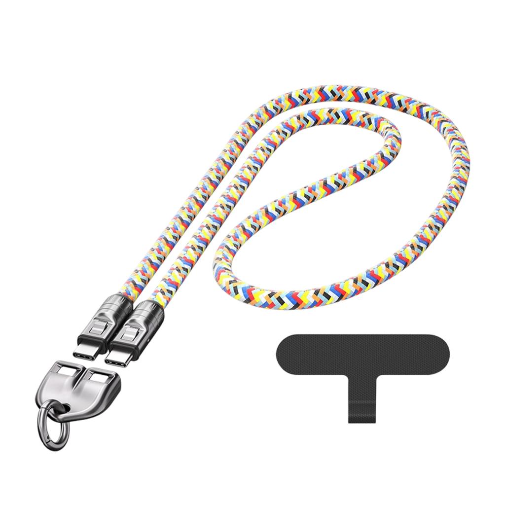 C To C 240W Charging Cable With Wearable Bracelet Design,2 In 1 Cell Phone Lanyard 5A Fast Charging Data Cable, 480Mbps Data Transfer USB C Cable Cell