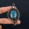 Neon Apatite, Moonstone Gemstone Pure Copper Wire Wrapped Designer Handmade Pendant Jewelry Gift For Woman