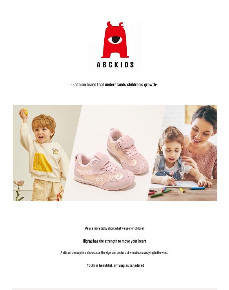 ABC Kids 2025 Winter Girls' Fleece-Lined Warm Sports Training Shoes