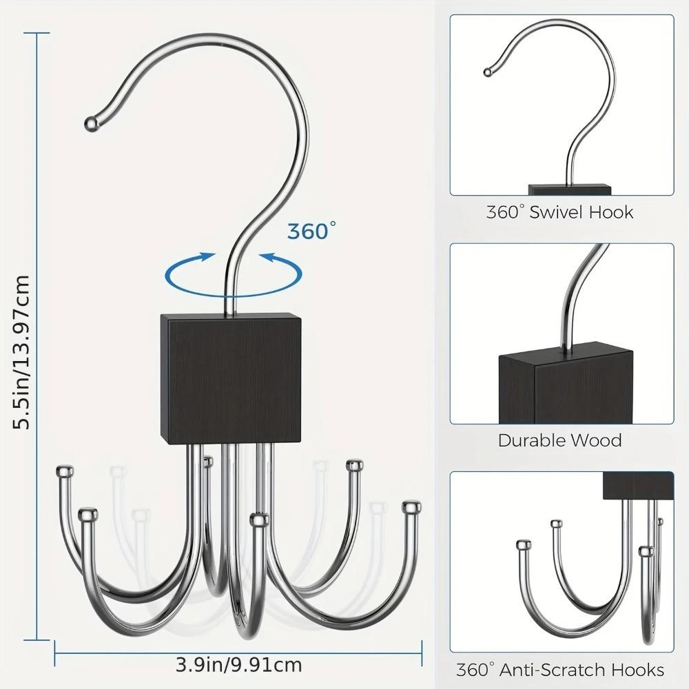 1Piece Multifunctional Hook, Multi Claw Bag Storage Hook, Tie Metal Storage Suitable for Scarves, Belts, Home Storage
