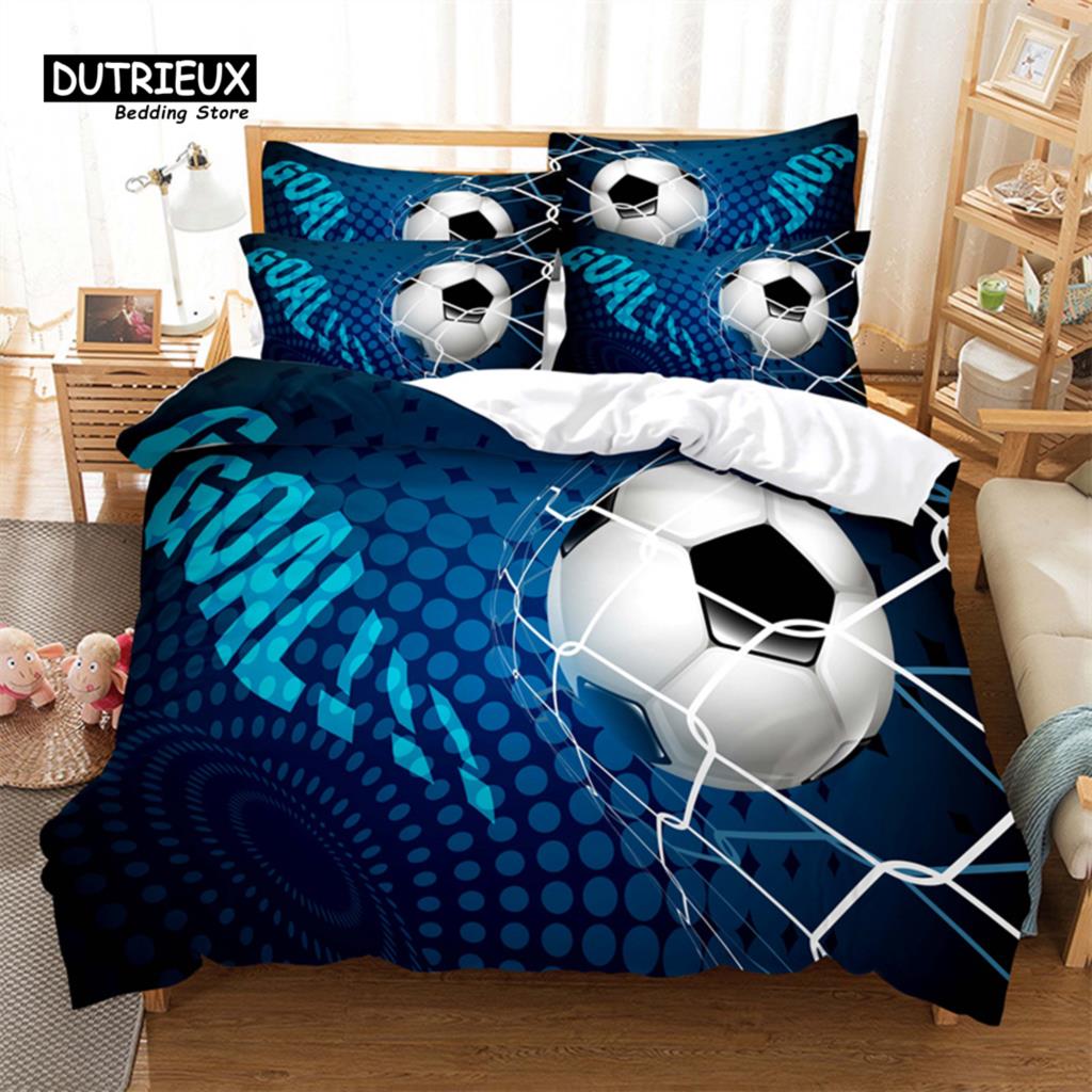 

Modern Classic King Double Quilt Football for Boys Competitive Sports Youth Children s Comforter (quilt)-EU Single(135*200cm)3pcs