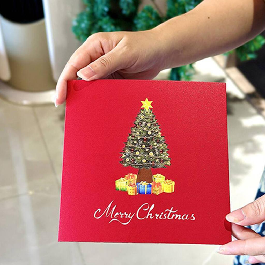 Festive 3D Popup Christmas Tree Card Heartwarming 3D Pop Up Christmas Tree Card with Envelope for Seasonal Greetings