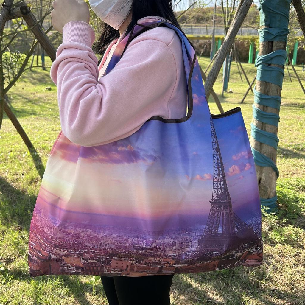 Miljøvennlig Sammenleggbar Skulderveske med Stor Kapasitet for Kvinner