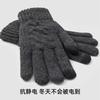 Double-layer Thickened Knitted Simple Warm and Cold-proof Outdoor Battery Car Windproof Men's Winter Riding Driving Gloves