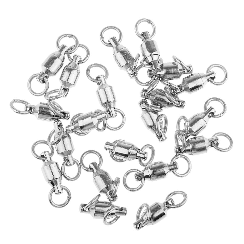 20 Pcs Alloy Ball Bearing Swivel Rolling Solid Rings Plugs