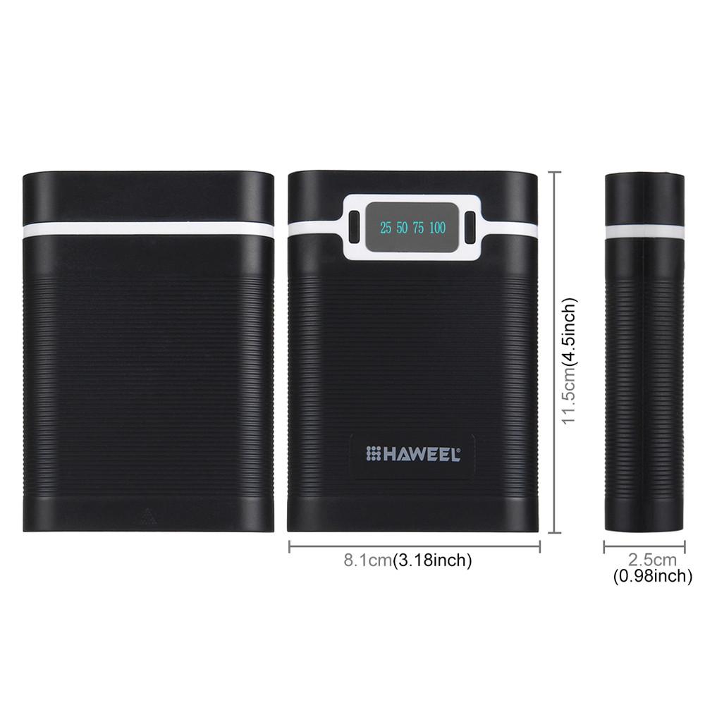 4- 18650 Battery Charger Box - Portable Bank Case with 2 USB Ports and Display