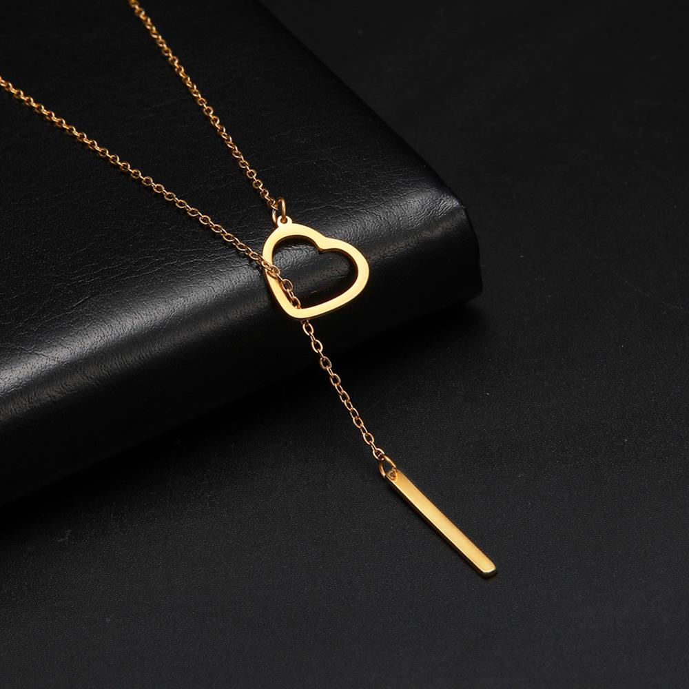 LIKGREAT Multi Layers Bar Coin Pendant Necklace Moon Star Cross Neckchain for Women Stainless Steel Chain Choker Jewelry NotFade