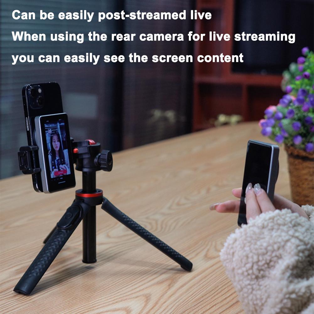 Wireless Monitor Rear Camera Screen Vlog Live Stream Video Recording Outdoor Selfie Tool Smartphone Selfie Magnetic Projector