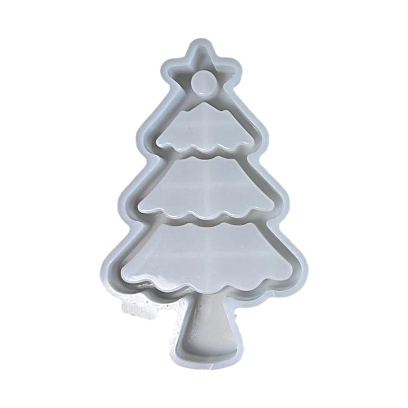 Christmas Tree Resin Tray Molds Food Grade Silicone Heat Resistant For Resin Art Candle Holder Chocolate Cement Ornament