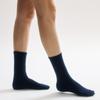 BOCION Dark Navy Solid Color Long Socks