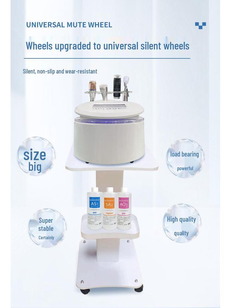 Compact Bubble Skin Care Device Trolley for Needle-Free Hydrofacial Treatments in Beauty Salons