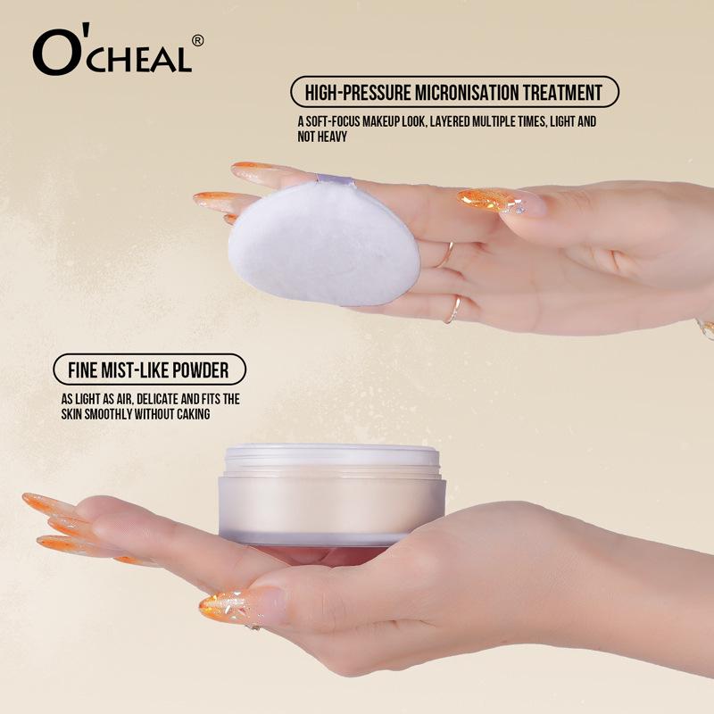 OCHEAK Honey Soft Focus Loose Powder - Natural, Long-lasting Makeup Setting with Invisible Pores and Contouring Effect