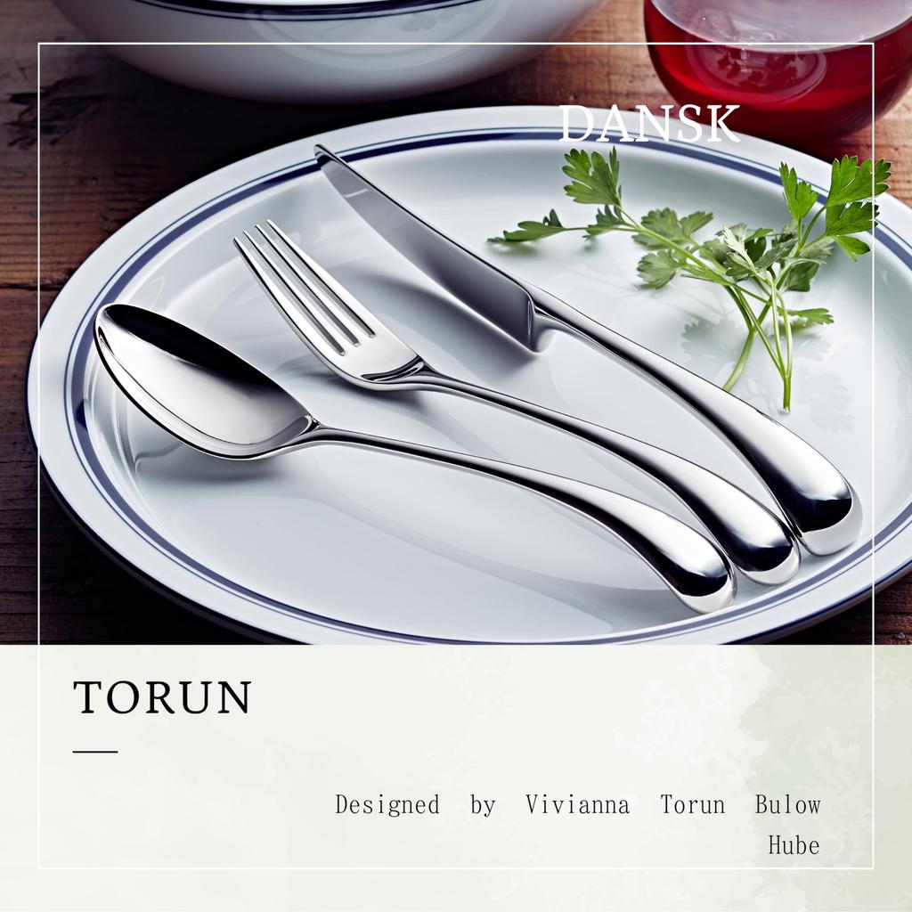 Dansk TORUN Dinner Cutlery Stainless Scandinavian Matching Made In 5 Dessert 5 Dessert 5 Dessert and 5 Teaspoons 20-Piece Set, Steel, Design, Design,