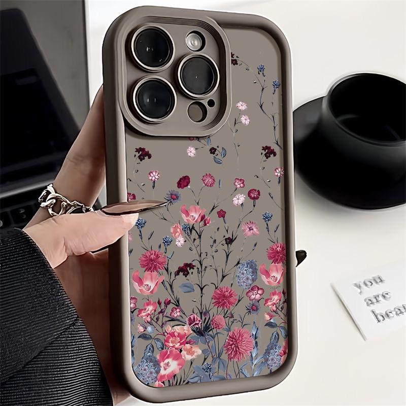 Shockproof Soft TPU Case For iPhone 17 16E 16 15 Pro Max 14 Plus 13 12 11 Pro Max Air Flower Pattern Silicone Phone Cover